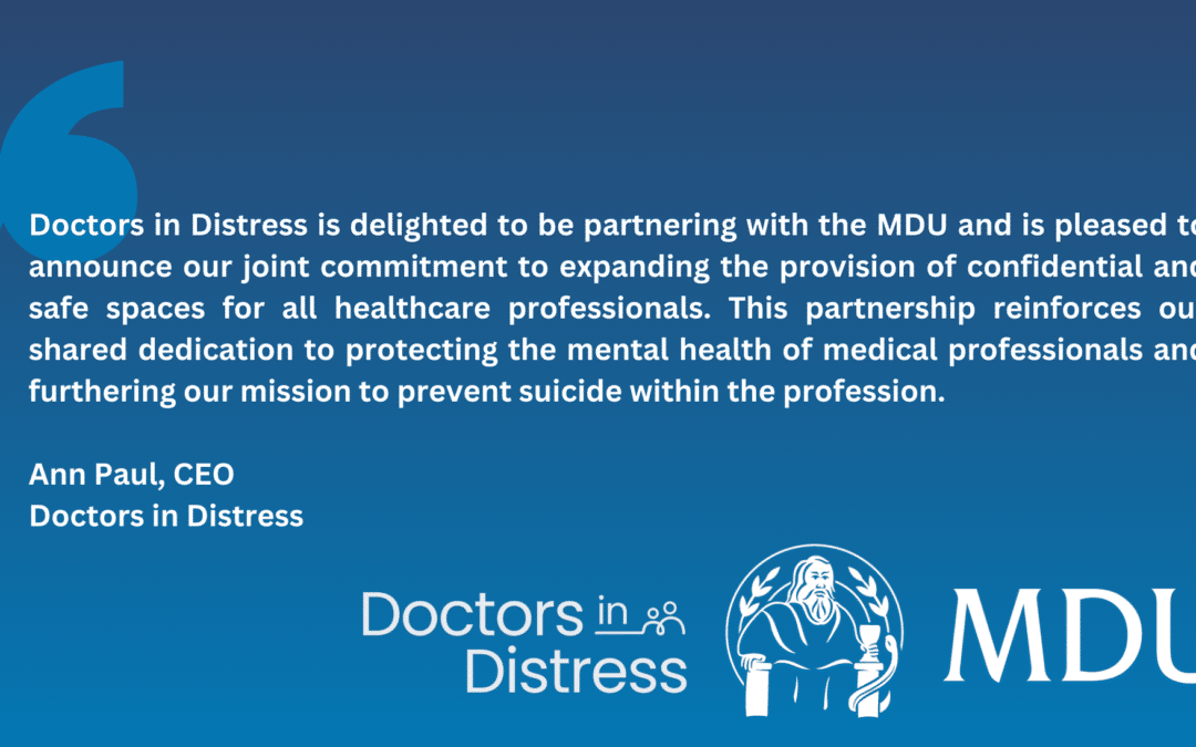 Doctors in Distress launches a new partnership with the Medical Defence Union