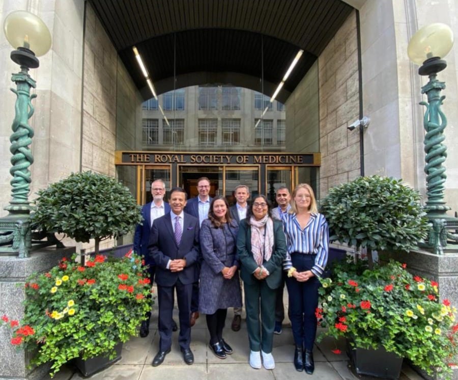 Members of the Doctors in Distress team outside the Royal Society of Medicine
