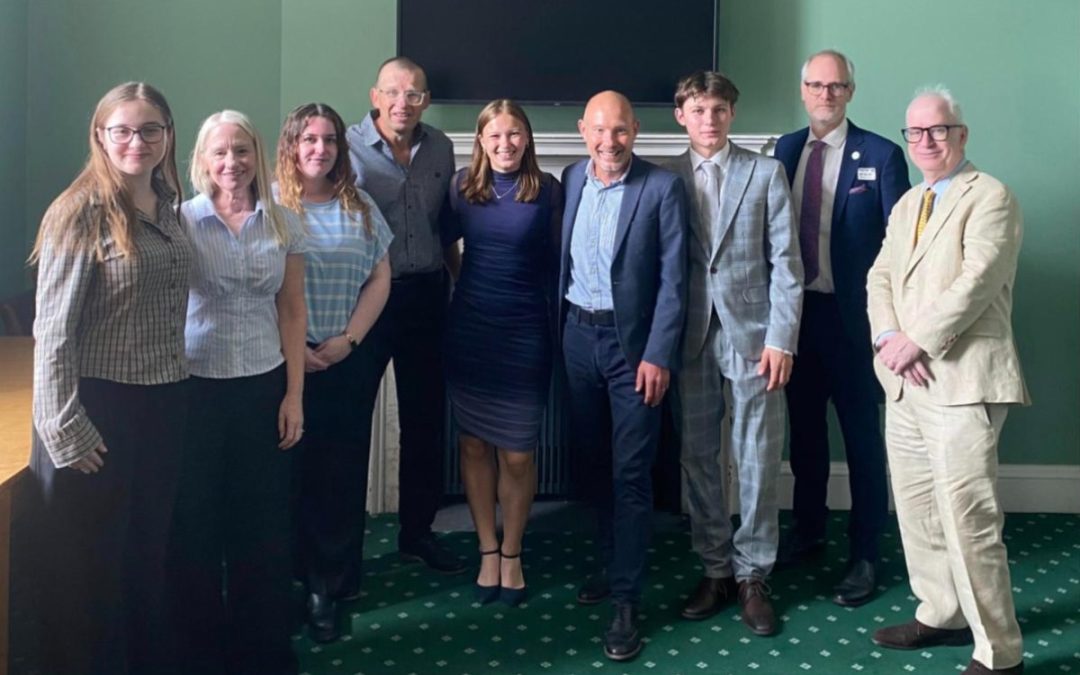 Sir Simon Wessely and Dr Jonathan Osborn with the family of Professor Nicola Fear CBE at the presentation of the Lifetime Achievement Award